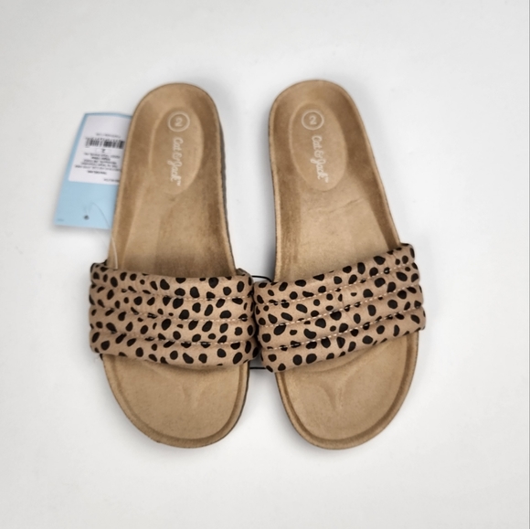 Cat & Jack Other - Cat & Jack Tan Animal Print Selma Slide Sandals